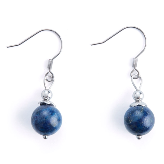 Collier et Boucles d'oreilles perles Lapis-Lazuli