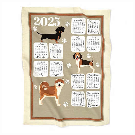 Torchons calendrier 2025 Chien Confort & Vie