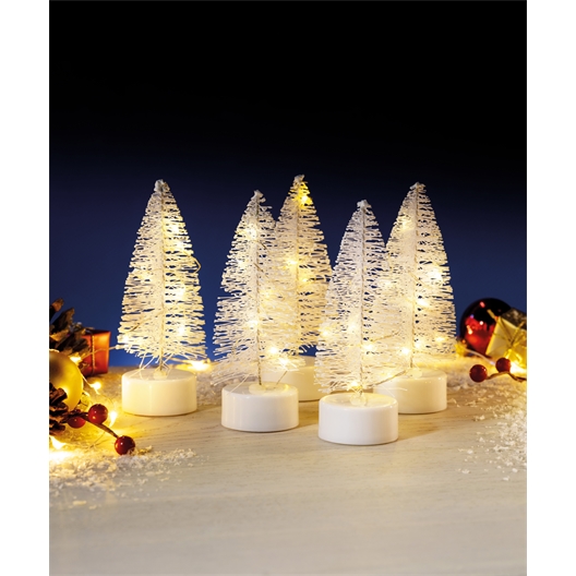 5 sapins LED blancs