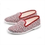 Chaussons imprimés fleurs rouge